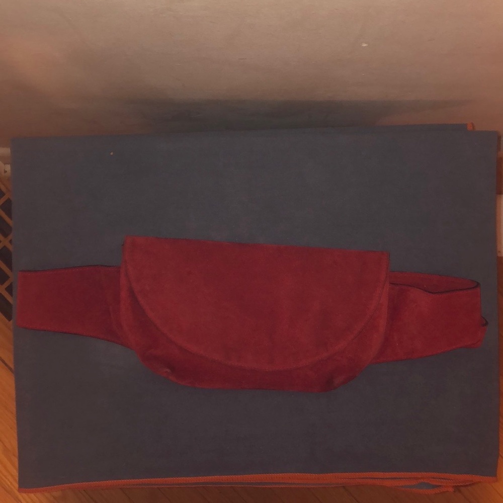 Elegant Red Suede Belt Bag